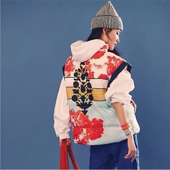 free people movement Jackets & Blazers - FP Movement by Free People Red Floral Puffer Jacket